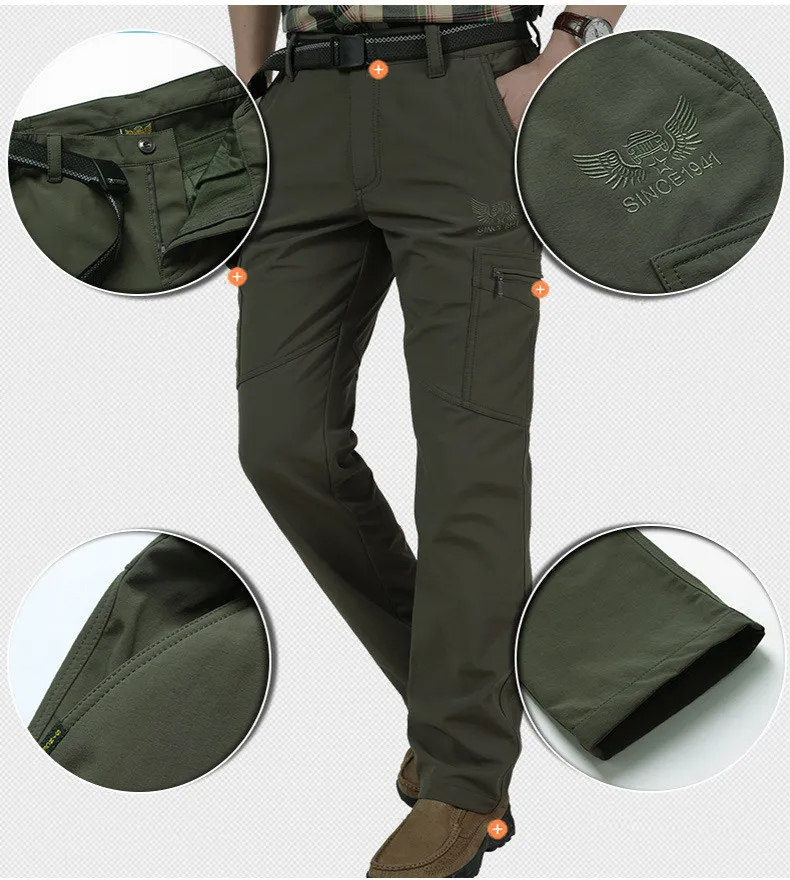 Inverno calças grossas dos hom - Fishing Pants Waterproof avaliação e preço