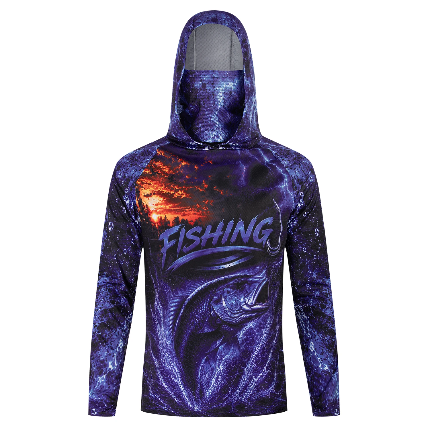 Camisa de pesca com capuz, est - Fishing Shirt Uv Protection avaliação e preço