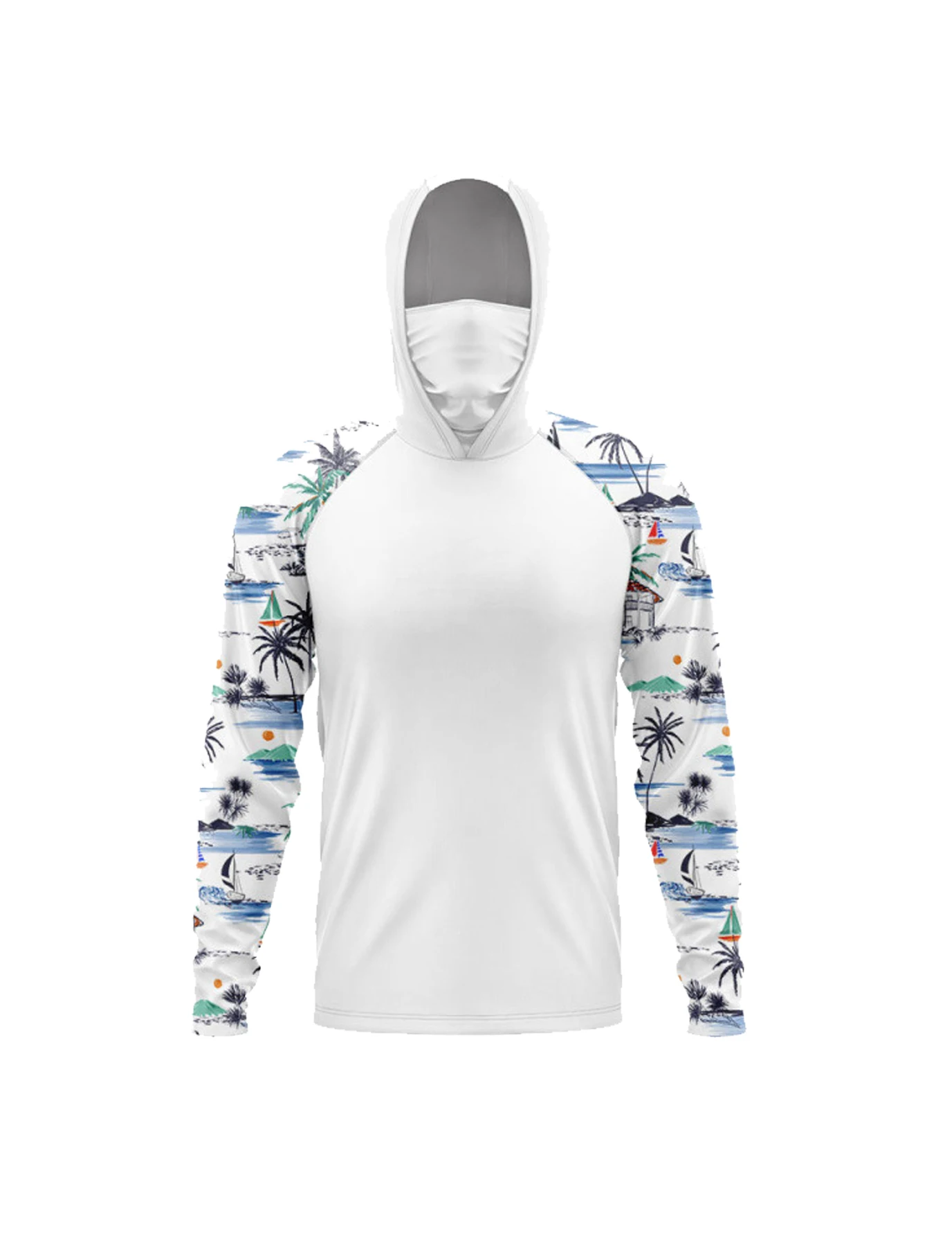 Camisa de manga comprida com c - Fishing Mask Sun Protection avaliação e preço