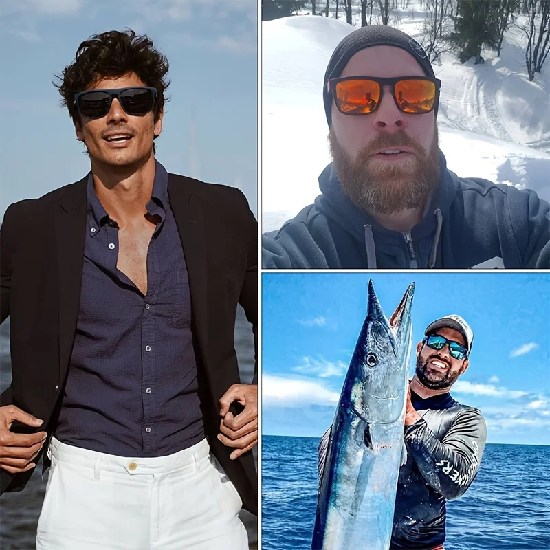 1/3PCS Óculos de Sol Quadrados - Fishing Sunglasses Polarized avaliação e preço