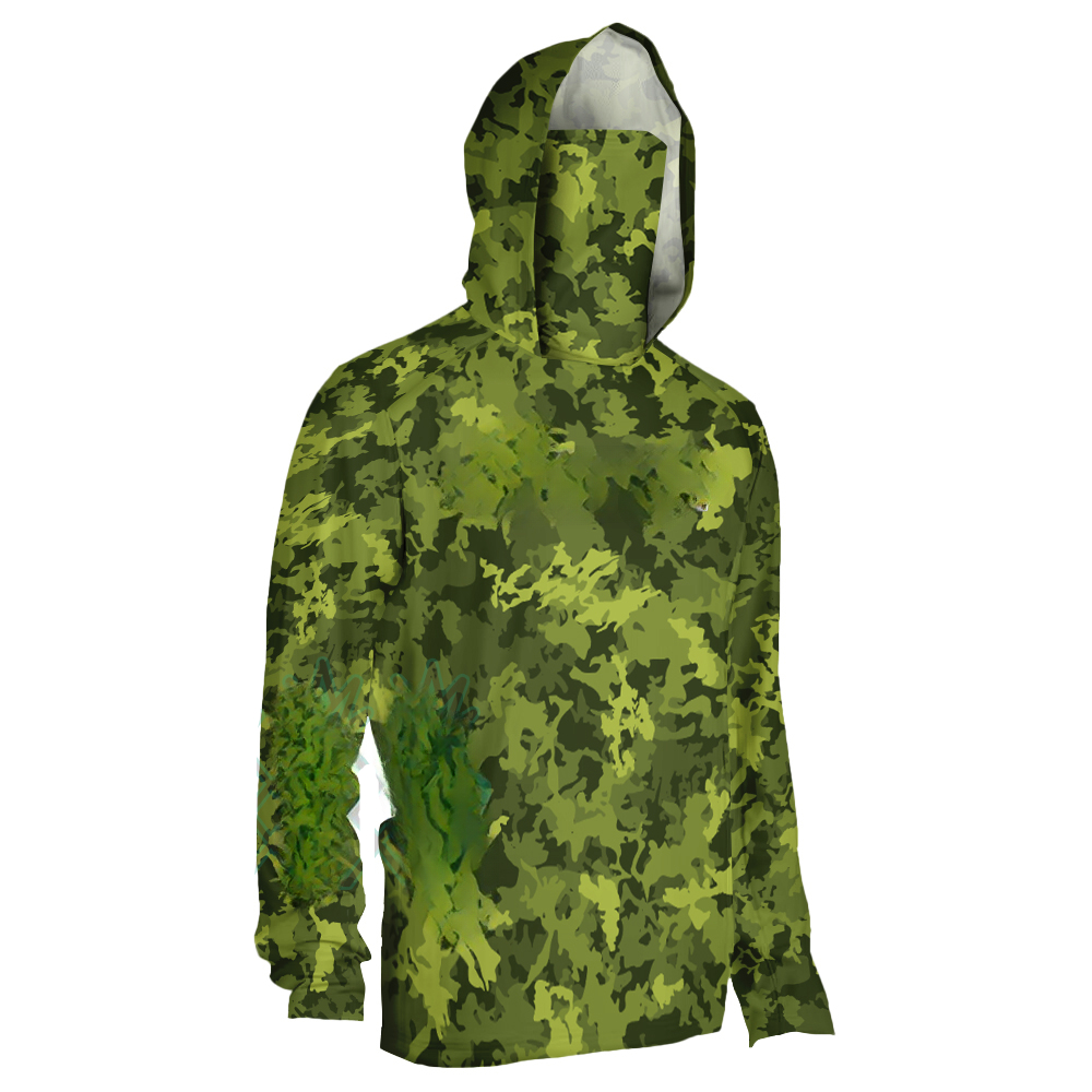 Camiseta masculina verde com c - Fishing Mask Sun Protection avaliação e preço